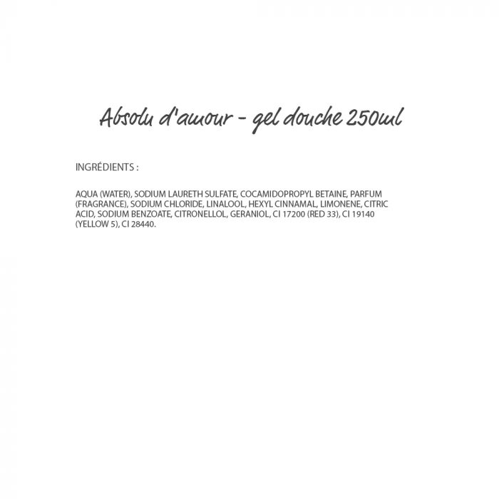 Absolu d'amour - Gel douche 250ml