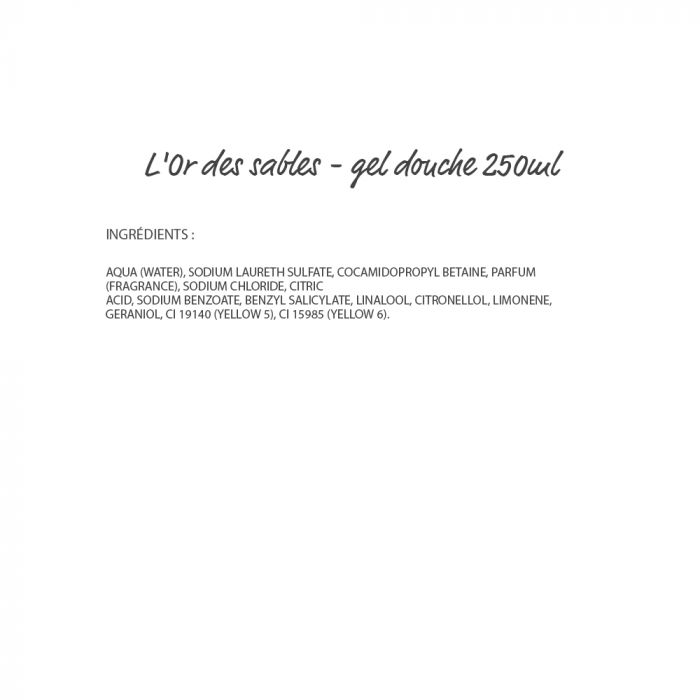 L'Or des sables - gel douche 250ml