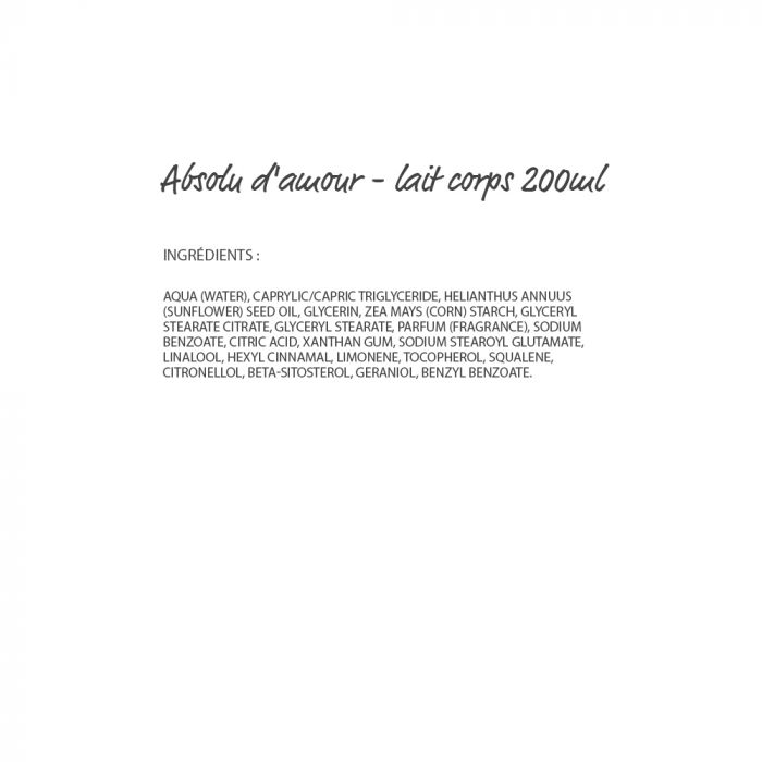 Absolu d'amour - Lait corps hydratant 200ml