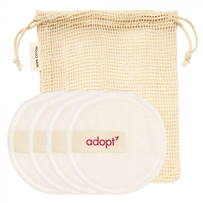 Cotons démaquillants (lot de 7 + filet)