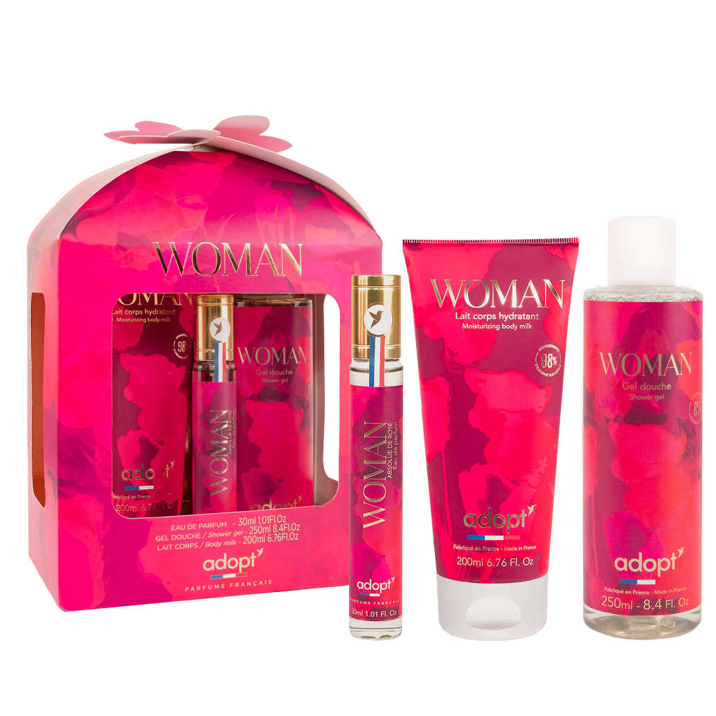 Woman - Coffret eau de parfum 30 ml + gel douche 250 ml + lait corps 200 ml